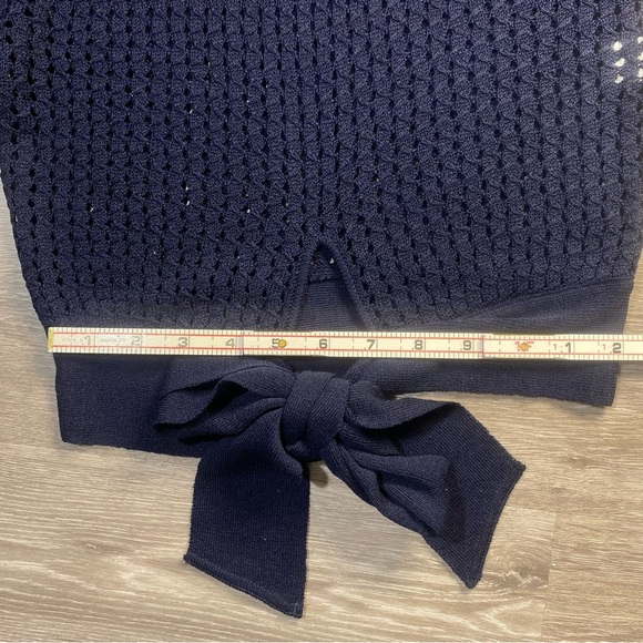 Fabrice Karel Paris Navy Crochet Knit Sweater Size 2 – Made in France - Picture 2 of 7